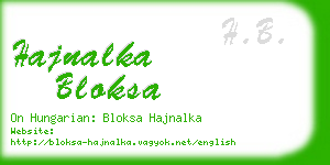 hajnalka bloksa business card